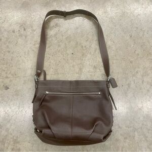 Coach Signature Pebbled Leather Bag Convertible Crossbody Mahogany F15064